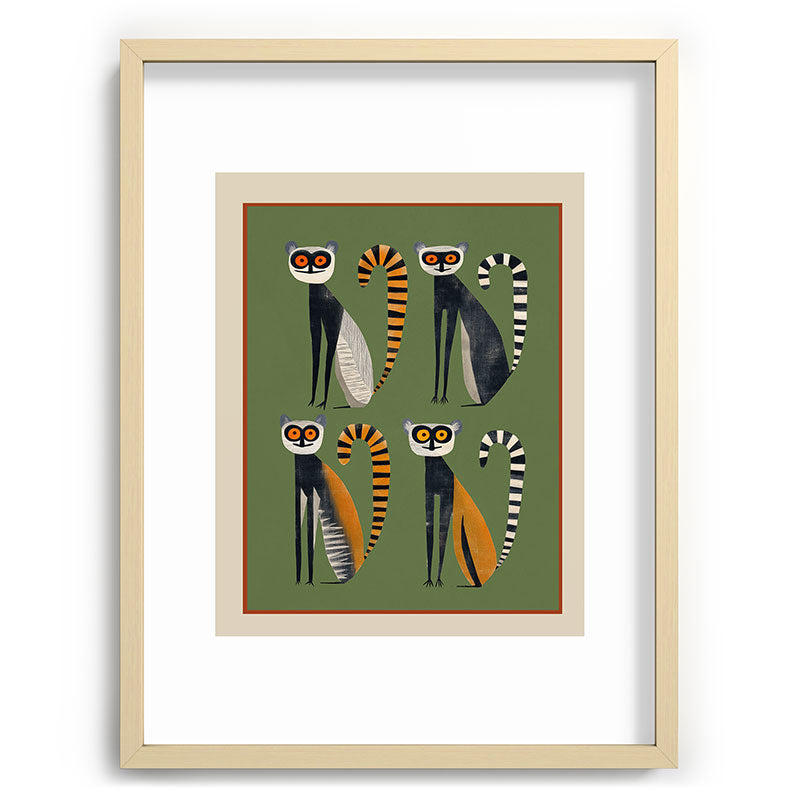 Striped Lemurs Framed Art Print Gallery Image 73