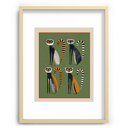 Striped Lemurs Framed Art Print Gallery Image 73