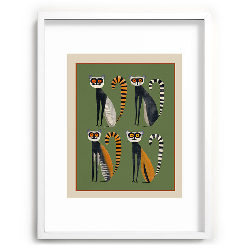Striped Lemurs Framed Art Print Gallery Image 79