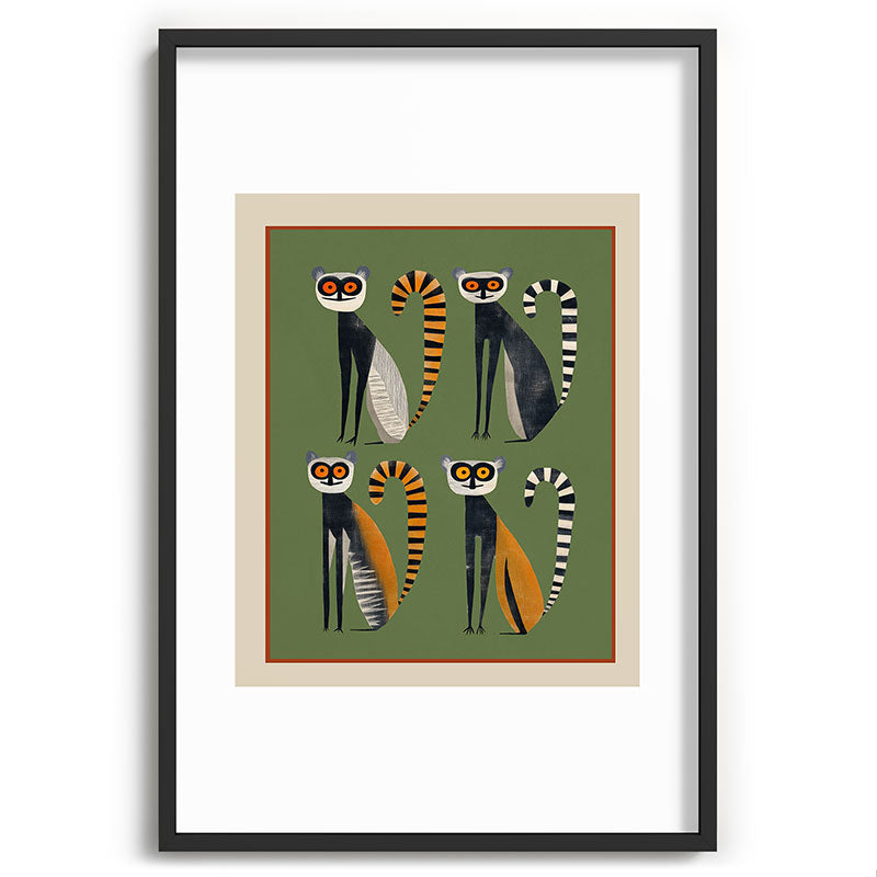 Striped Lemurs Framed Art Print Gallery Image 62
