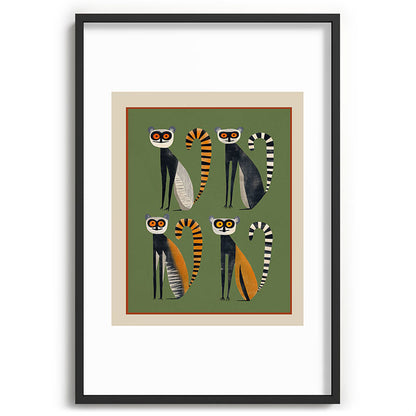Striped Lemurs Framed Art Print Gallery Image 62