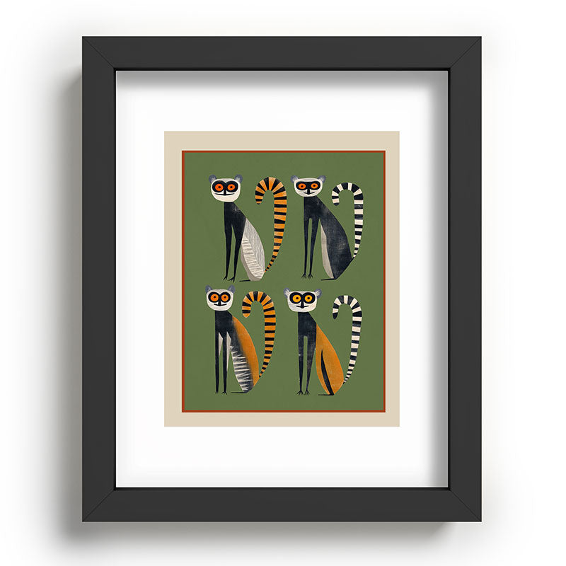 Striped Lemurs Framed Art Print Gallery Image 58