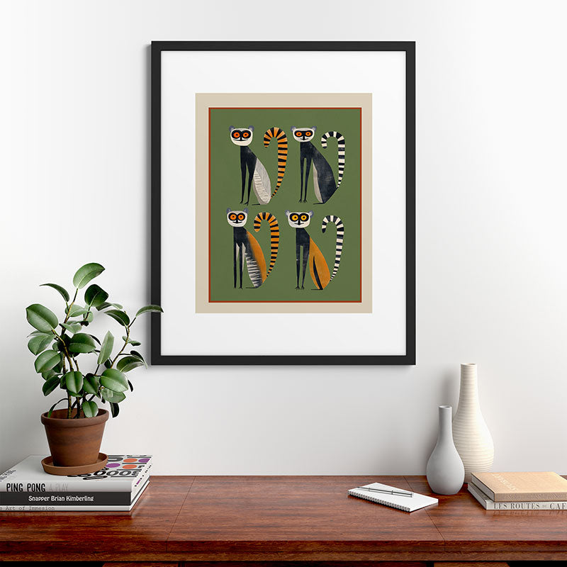 Striped Lemurs Framed Art Print Gallery Image 35