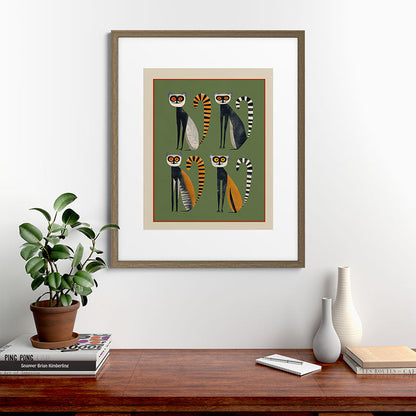 Striped Lemurs Framed Art Print Gallery Image 42