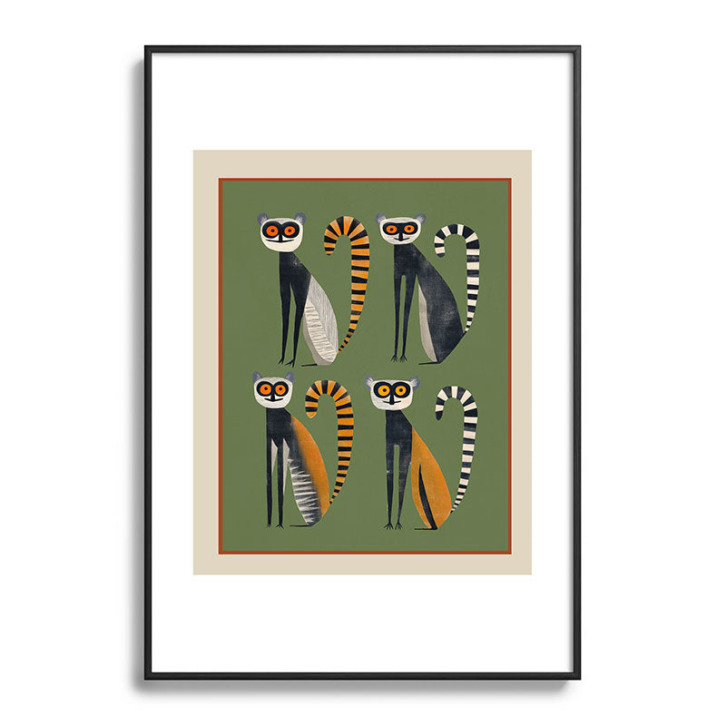 Striped Lemurs Framed Art Print Gallery Image 83