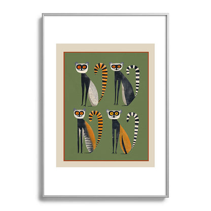 Striped Lemurs Framed Art Print Gallery Image 97