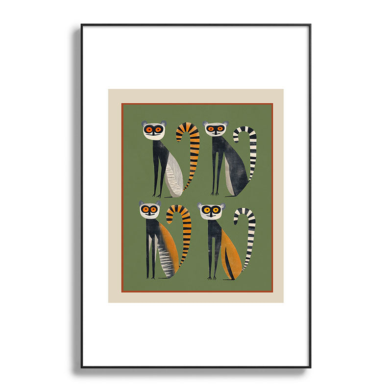 Striped Lemurs Framed Art Print Gallery Image 86
