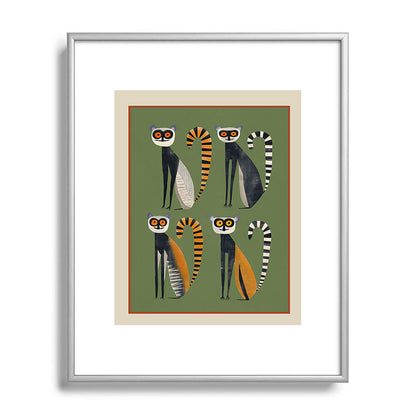 Striped Lemurs Framed Art Print Gallery Image 95