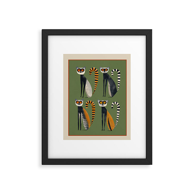 Striped Lemurs Framed Art Print Gallery Image 4