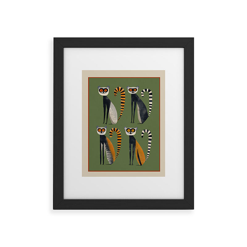 Striped Lemurs Framed Art Print Gallery Image 29