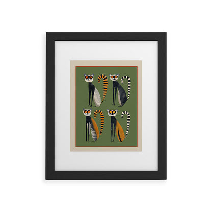 Striped Lemurs Framed Art Print Gallery Image 33