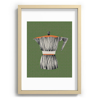 Zebra Moka in Olive Framed Art Print Gallery Image 71