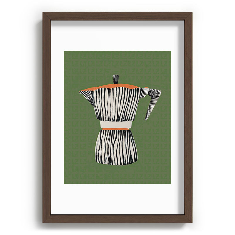 Zebra Moka in Olive Framed Art Print Gallery Image 65