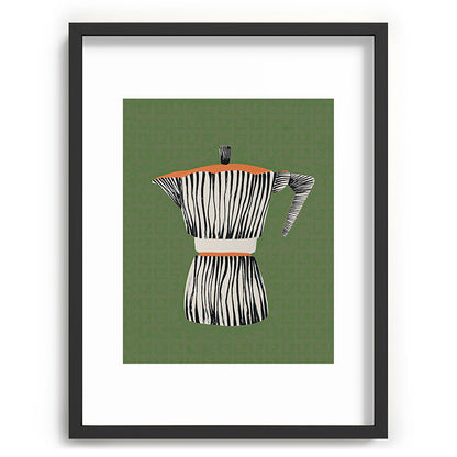 Zebra Moka in Olive Framed Art Print Gallery Image 61