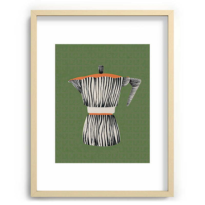 Zebra Moka in Olive Framed Art Print Gallery Image 72
