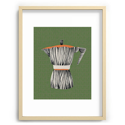 Zebra Moka in Olive Framed Art Print Gallery Image 72