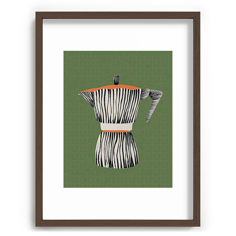 Zebra Moka in Olive Framed Art Print Gallery Image 66