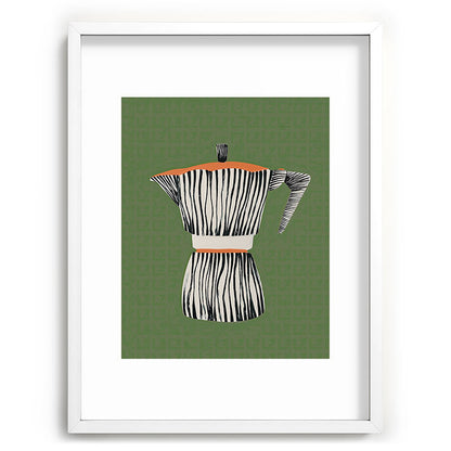 Zebra Moka in Olive Framed Art Print Gallery Image 78