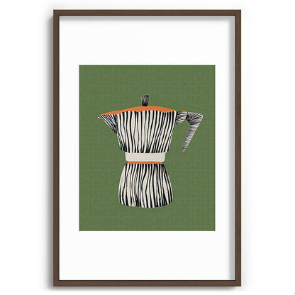 Zebra Moka in Olive Framed Art Print Gallery Image 68