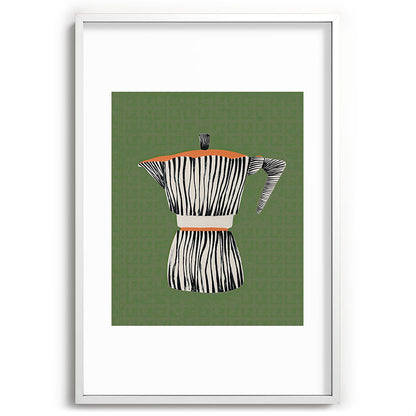 Zebra Moka in Olive Framed Art Print Gallery Image 80