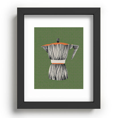 Zebra Moka in Olive Framed Art Print Gallery Image 57
