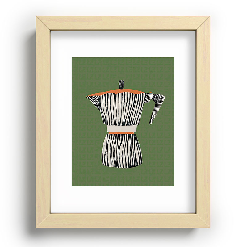Zebra Moka in Olive Framed Art Print Gallery Image 69