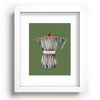 Zebra Moka in Olive Framed Art Print Gallery Image 75