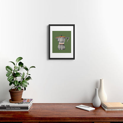 Zebra Moka in Olive Framed Art Print Gallery Image 3