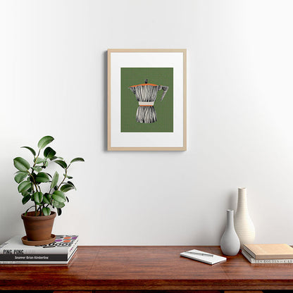 Zebra Moka in Olive Framed Art Print Gallery Image 19