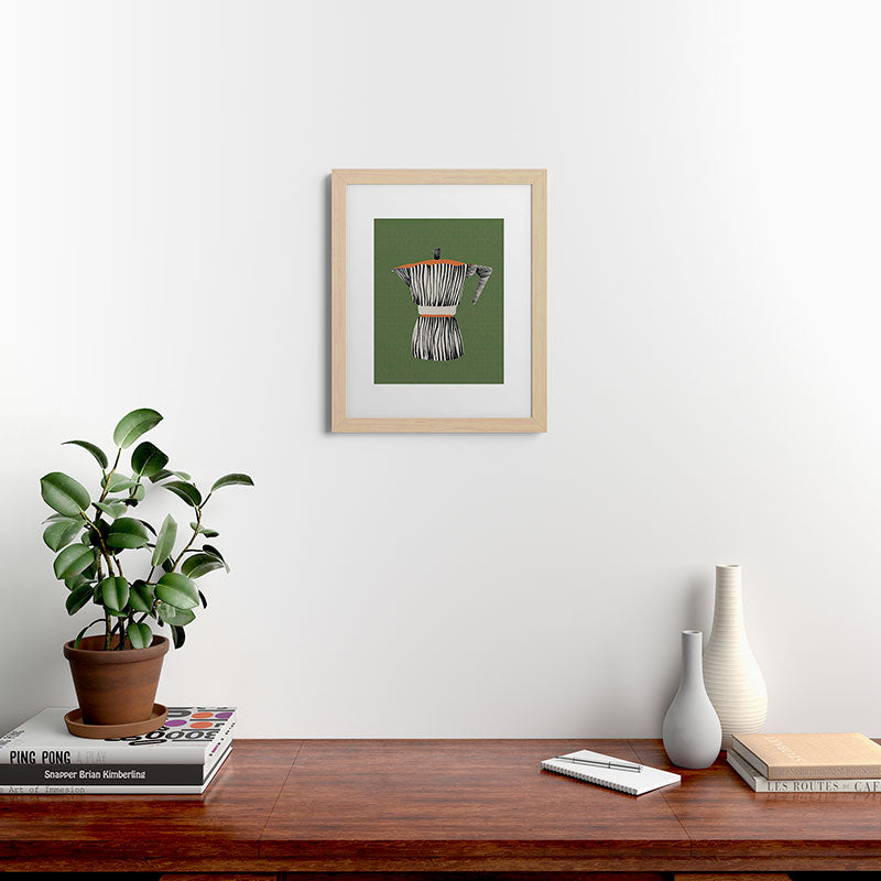 Zebra Moka in Olive Framed Art Print Gallery Image 46