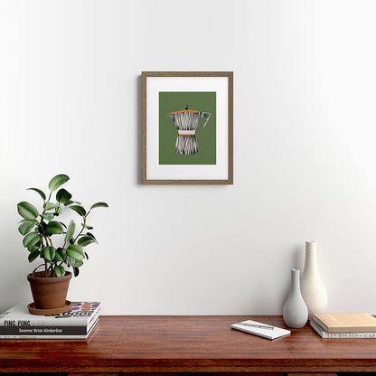 Zebra Moka in Olive Framed Art Print Gallery Image 11