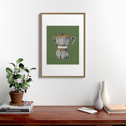 Zebra Moka in Olive Framed Art Print Gallery Image 13