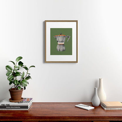 Zebra Moka in Olive Framed Art Print Gallery Image 12