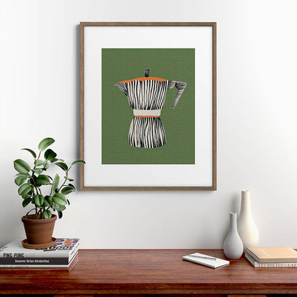 Zebra Moka in Olive Framed Art Print Gallery Image 14