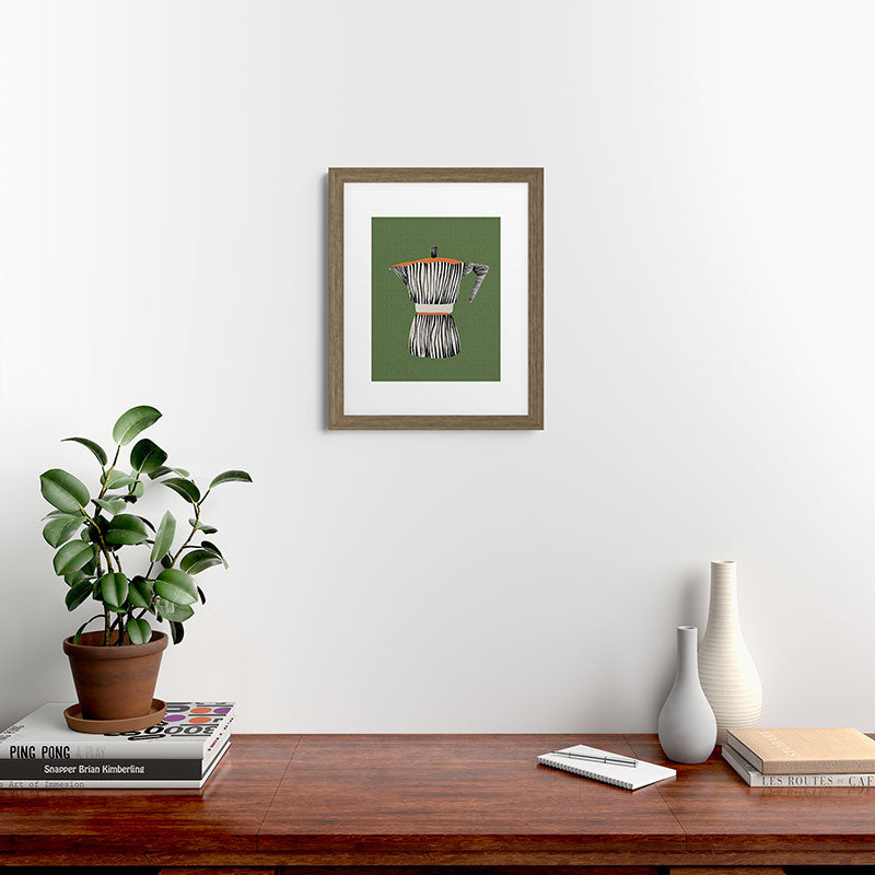 Zebra Moka in Olive Framed Art Print Gallery Image 39