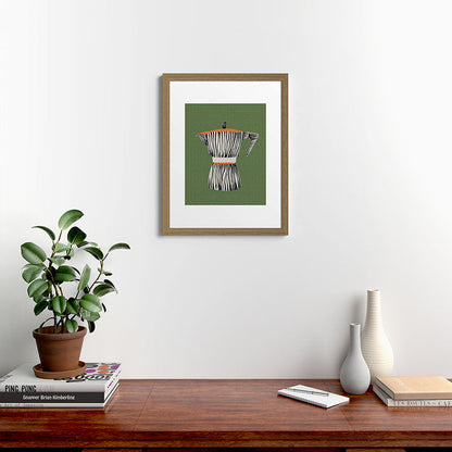 Zebra Moka in Olive Framed Art Print Gallery Image 40