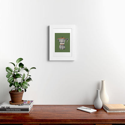 Zebra Moka in Olive Framed Art Print Gallery Image 52