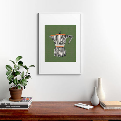 Zebra Moka in Olive Framed Art Print Gallery Image 27