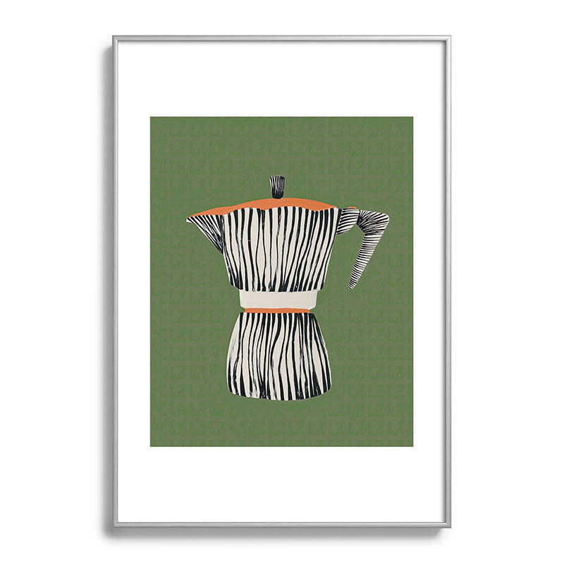 Zebra Moka in Olive Framed Art Print Gallery Image 97