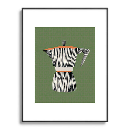 Zebra Moka in Olive Framed Art Print Gallery Image 84