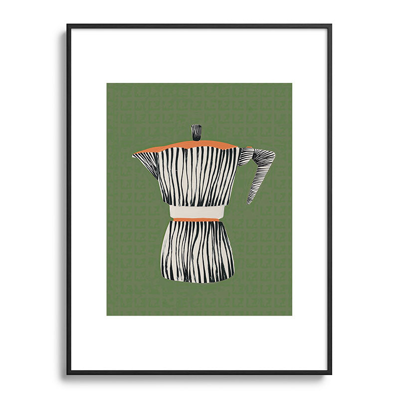 Zebra Moka in Olive Framed Art Print Gallery Image 85