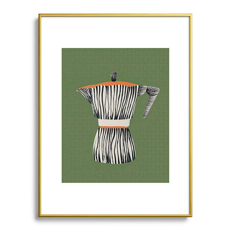 Zebra Moka in Olive Framed Art Print Gallery Image 91