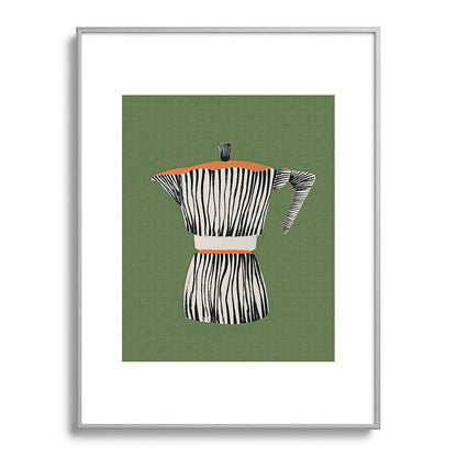 Zebra Moka in Olive Framed Art Print Gallery Image 98