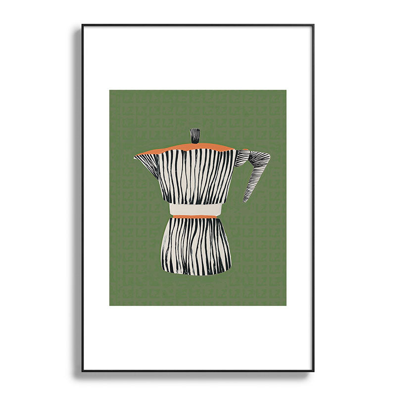 Zebra Moka in Olive Framed Art Print Gallery Image 86