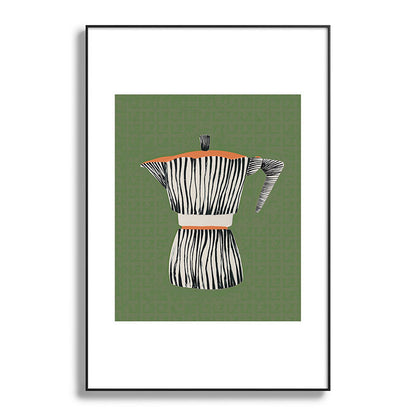 Zebra Moka in Olive Framed Art Print Gallery Image 86