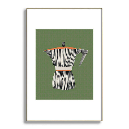 Zebra Moka in Olive Framed Art Print Gallery Image 94