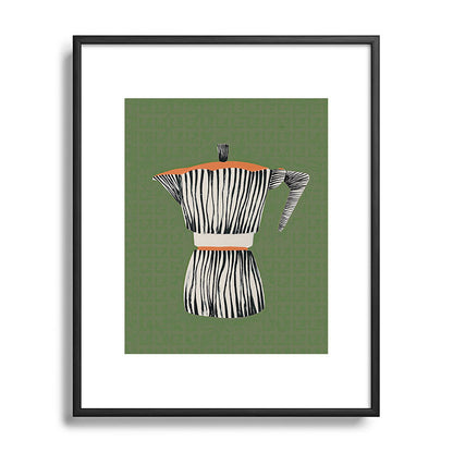 Zebra Moka in Olive Framed Art Print Gallery Image 82