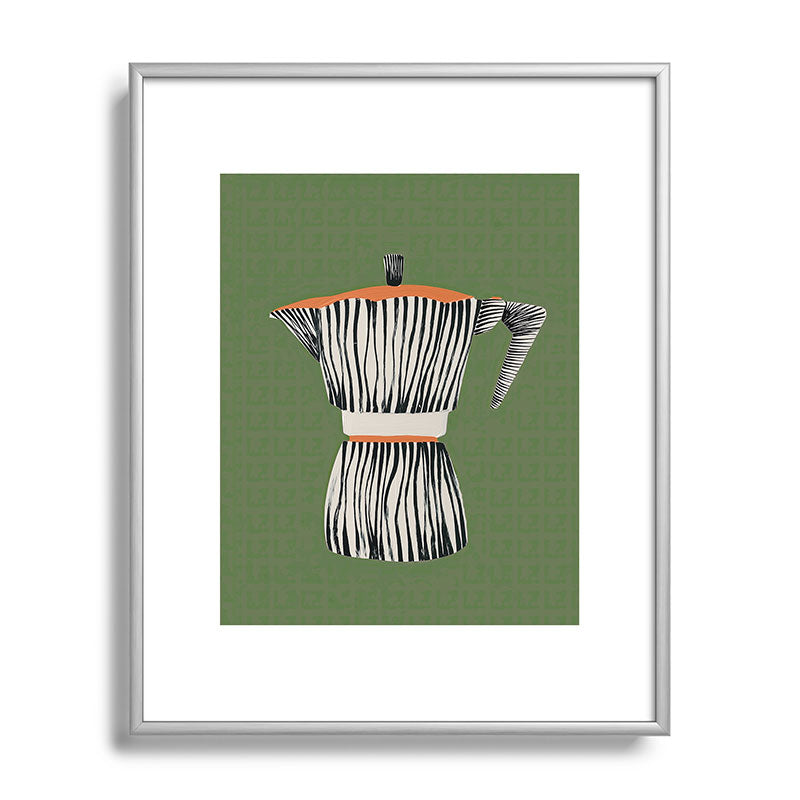 Zebra Moka in Olive Framed Art Print Gallery Image 95