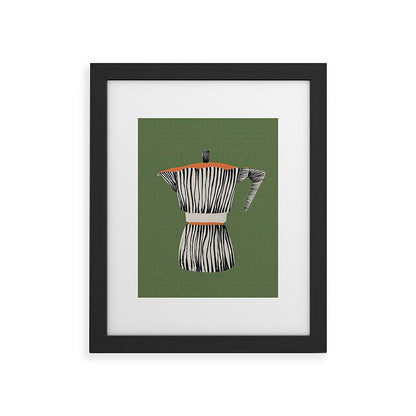 Zebra Moka in Olive Framed Art Print Gallery Image 30