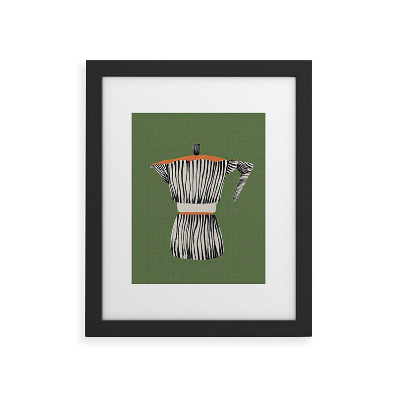 Zebra Moka in Olive Framed Art Print Gallery Image 32